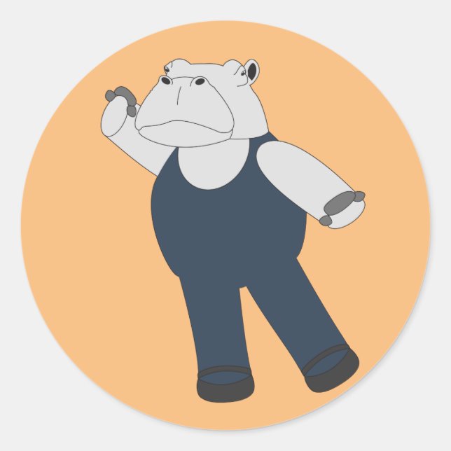 Adesivo Redondo balé hippo laranja (Frente)