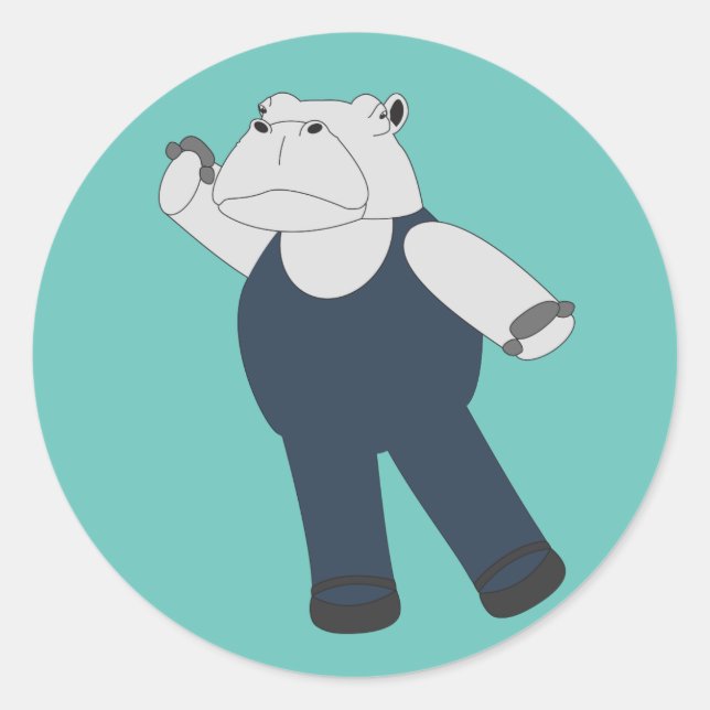 Adesivo Redondo balé ilusima Hippo Turquoise (Frente)