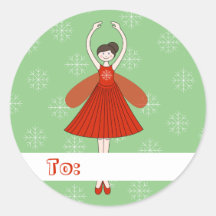 balé ilustre Fada Fada Flocos de Natal Verde