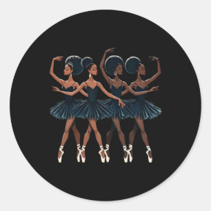 Adesivo Redondo Balé negro-africano Ballerina Dance Danc