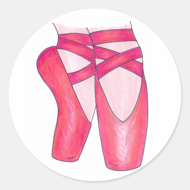 Adesivo Redondo Balé Ponteiro Calçados Ballerina Dance Professora (Frente)