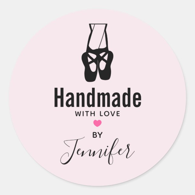 Adesivo Redondo Balé preto-branco, solteiro com amor (Frente)