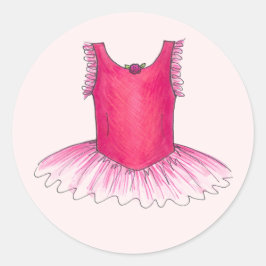 Adesivo Redondo Balé rosa Dance Ballerina Tutu Stickers