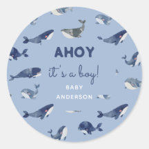 Baleia Azul AHOY É um Chá de fraldas