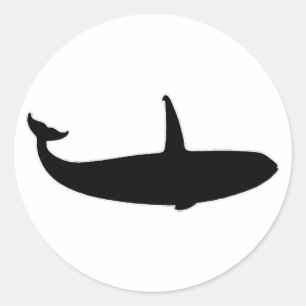Adesivo Redondo Baleia de assassino - orca (ilustração)