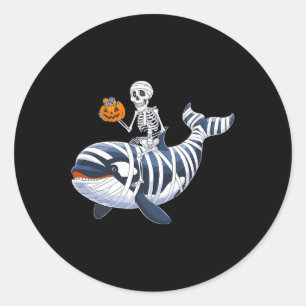 Adesivo Redondo Baleia Docente do Halloween da Mummy Orca