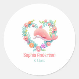 Adesivo Redondo Baleia Floral Amor De Coração De Volta Ao Nome Da 