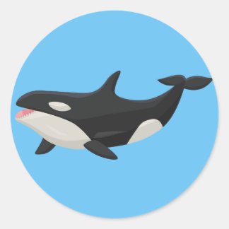 Adesivo Redondo Baleia Orca animada