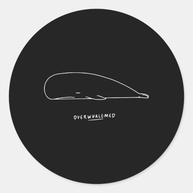 Adesivo Redondo Baleia Sobrecarregada (Frente)