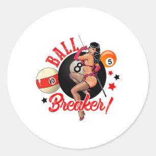 Adesivo Redondo Ball Breaker - Leitor de Piscina Engraçado Billiar