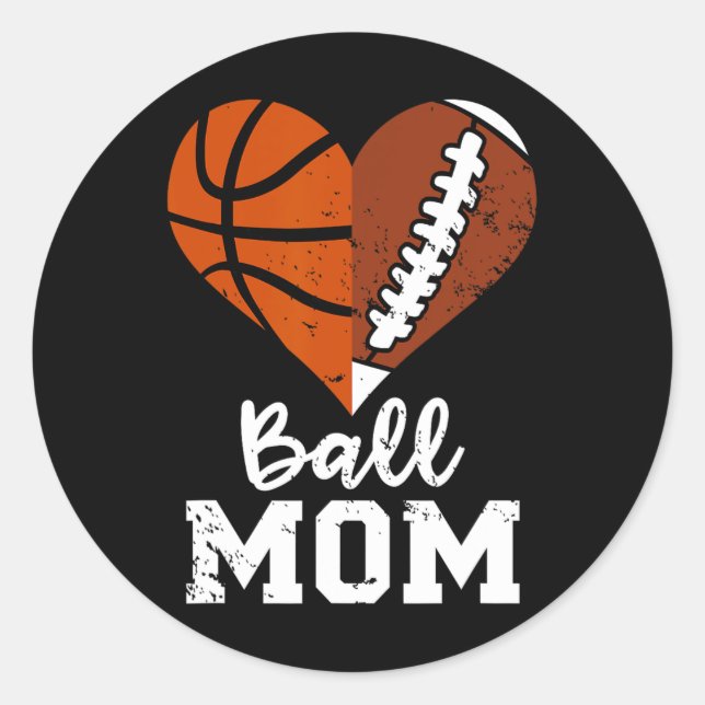 Adesivo Redondo Ball Mãe, Diversão De Futebol, Mãe (Frente)