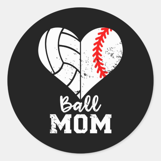 Adesivo Redondo Ball Mãe Ele Baseball Voleibol Mãe (Frente)