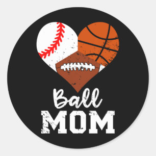 Adesivo Redondo Ball Mãe Engraçado Baseball Basball Mãe