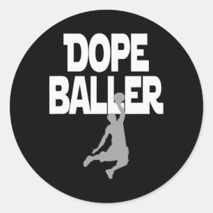 Adesivo Redondo Baller Basquete. Eu adoro Basquete Perfeito