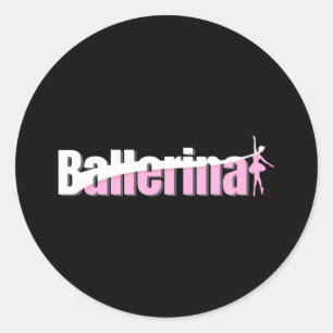Adesivo Redondo Ballerina - Arte Swish Abstrato Balé Girly