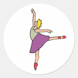 Adesivo Redondo Ballerina Balé Dancer