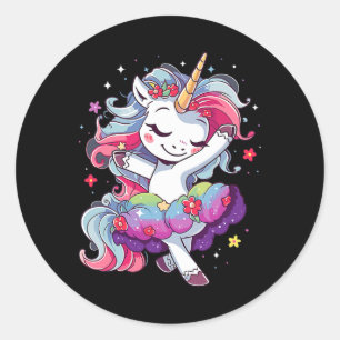 Adesivo Redondo Ballerina, Balé Unicorn Unicorn, Ballerina, Gir