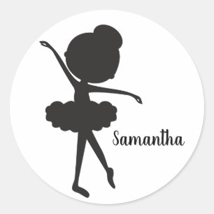 Adesivo Redondo Ballerina Ballerina Ballthday Stickers