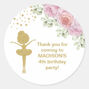 Adesivo Redondo Ballerina Ballerina, Bíblia de Aniversário, Glitte