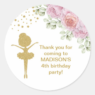 Adesivo Redondo Ballerina Ballerina, Bíblia de Aniversário, Glitte