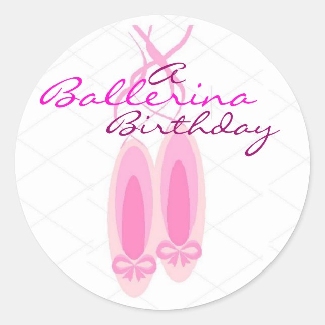 Adesivo Redondo Ballerina Birthday (Frente)