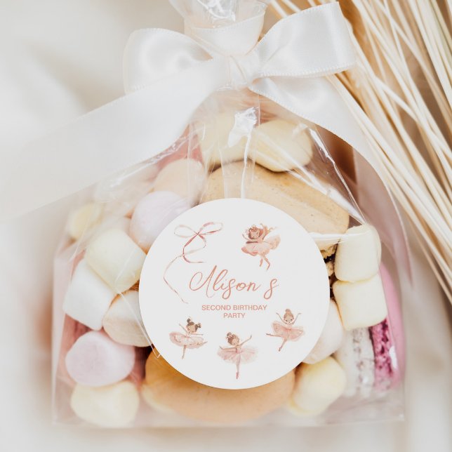 Adesivo Redondo Ballerina Birthday (Criador carregado)