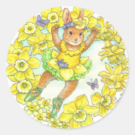 Adesivo Redondo Ballerina Bunny Stickers