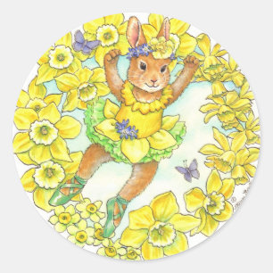 Adesivo Redondo Ballerina Bunny Stickers