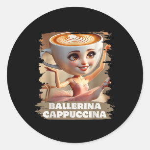 Adesivo Redondo Ballerina Cappuccina Funny Italiana Brainrot Memo 