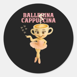 Adesivo Redondo Ballerina Cappuccina Italiano Brainrot Memória Cri