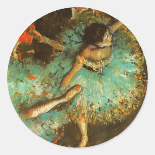 Adesivo Redondo Ballerina Dance Green Dancer Edger Degas Painting