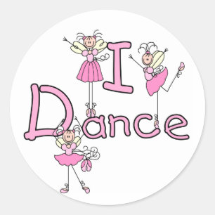 Adesivo Redondo Ballerina Eu Danço Camisetas e Presentes