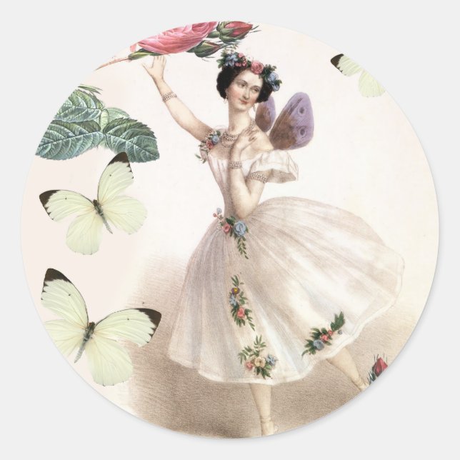 Adesivo Redondo Ballerina Fairy (Frente)