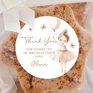 Adesivo Redondo Ballerina Festa de aniversário Sticker