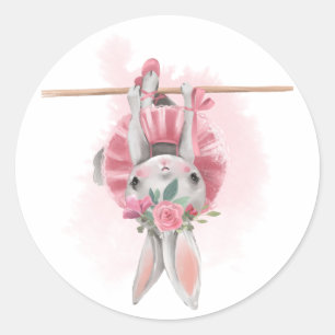 Adesivo Redondo Ballerina Floral Bunny Stickers