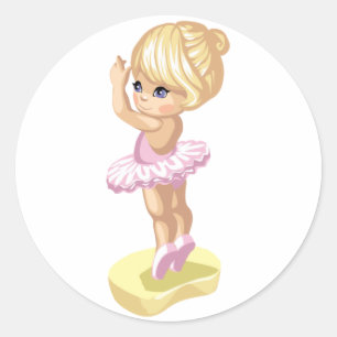 Adesivo Redondo Ballerina Girl Sticker
