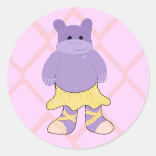 Adesivo Redondo Ballerina Hippo