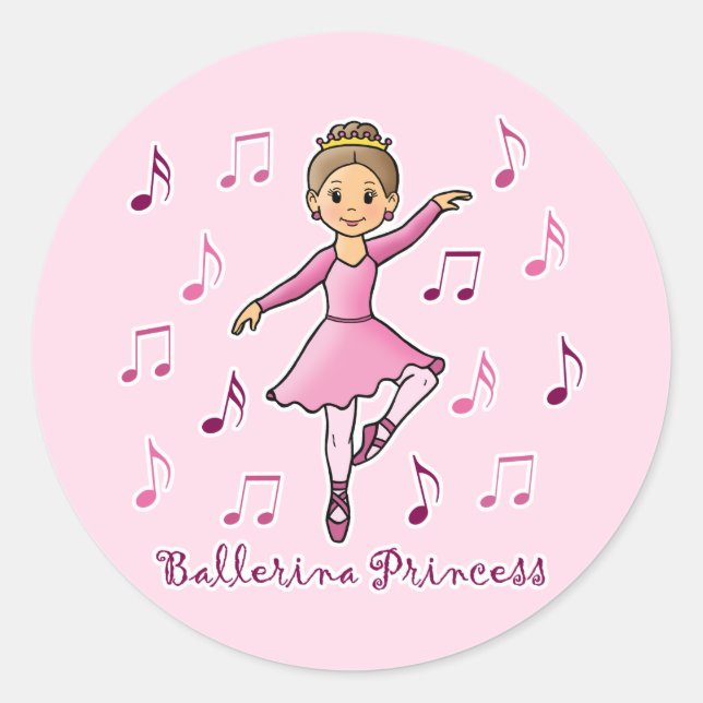 Adesivo Redondo Ballerina Princess (Frente)