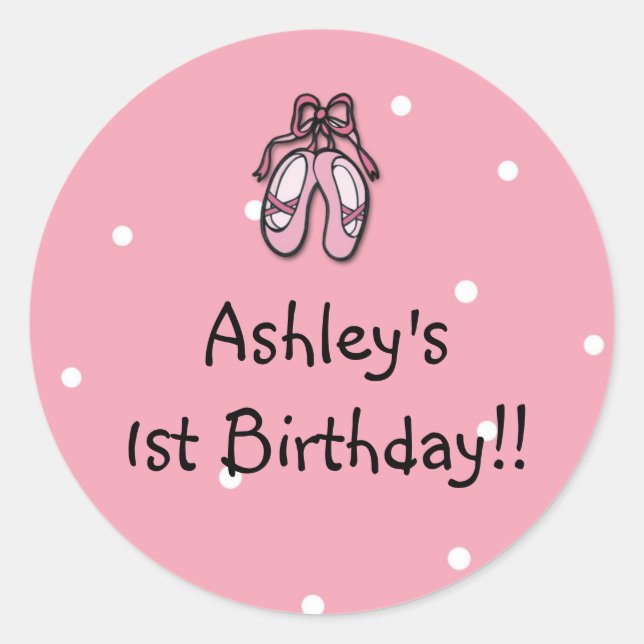Adesivo Redondo Ballerina Slippers Sticker (Frente)