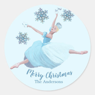 Adesivo Redondo Ballerina Snowflakes, o biscoito de Natal