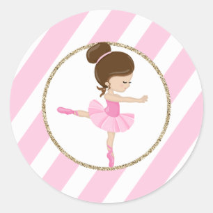 Adesivo Redondo Ballerina tutu Sticker