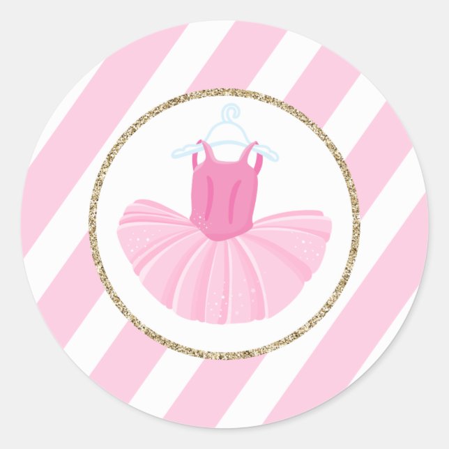 Adesivo Redondo Ballerina tutu Sticker (Frente)