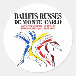 Adesivo Redondo Ballet Russos - Amante da Arte Dançarina Abstrata