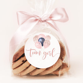 Adesivo Redondo Ballons Blue ou cor-de-rosa revelam garota do time