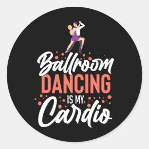Adesivo Redondo Ballroom Dancing Beginner Music Dancer Lessons