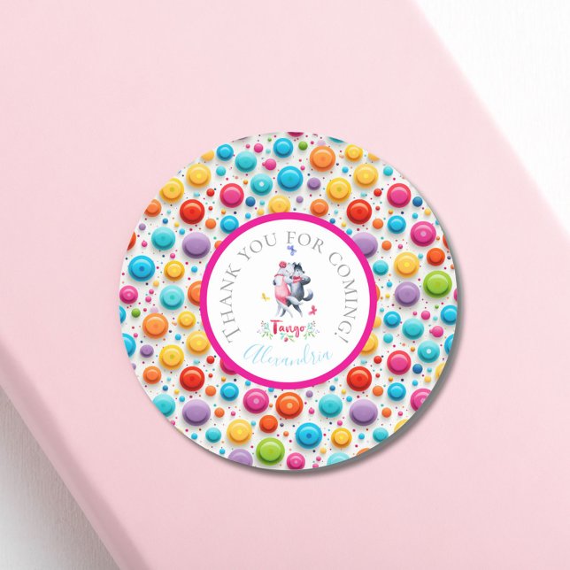 Adesivo Redondo Ballroom de Lobos da Floresta Bonita Dançando Tang (Criador carregado)