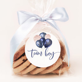 Adesivo Redondo Balões azuis ou cor-de-rosa, gênero revelador do g