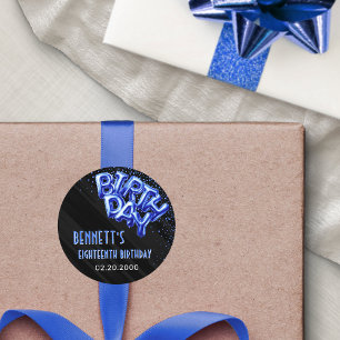 Adesivo Redondo Balões Azul