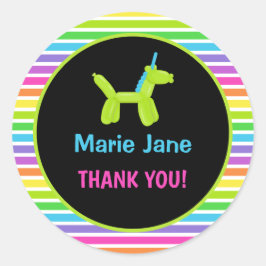 ADESIVO REDONDO BALÕES DE ANIMAIS DE NASCIMENTO NEON