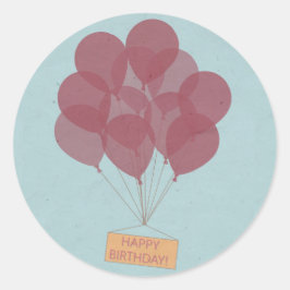 Adesivo Redondo Balões de aniversário felizes